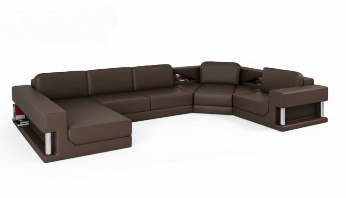 Wunnlandschaft Canapé Polsters Ecksofa Neit Ledersofa Designer Sofa U-Form