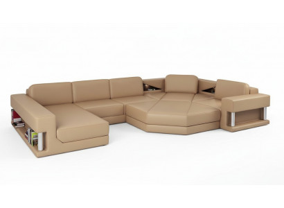 Wunnlandschaft Design Modern Sofa Ecksofa Sofa U-Form Ledersofa Couch Textil Nei