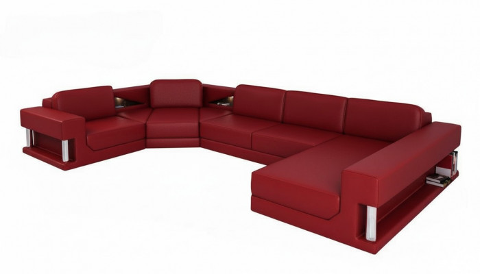 U-Form Sofa Canapé Polstersofa Wunnlandschaft Design Eckssofa Lieder Polster Nei