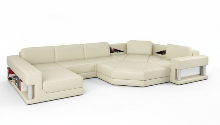 Ecksofa U-Form Couch Wunnlandschaft Sofa Couch Modernen Design Sofa Textil Lieder