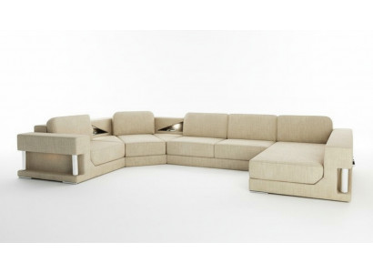Ecksofa Bettfunktion Modern Design Sofa Textilstoff U-Form Canapé Wunnlandschaft