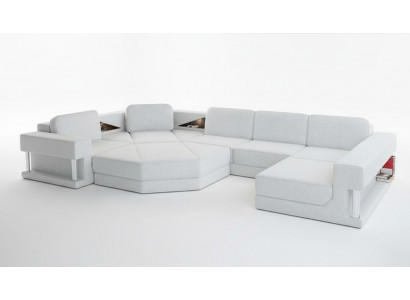 Wunnlandschaft Design Stoff Sofae Bettfunktioun Schlofcouch Ecksofa U Form Sofa