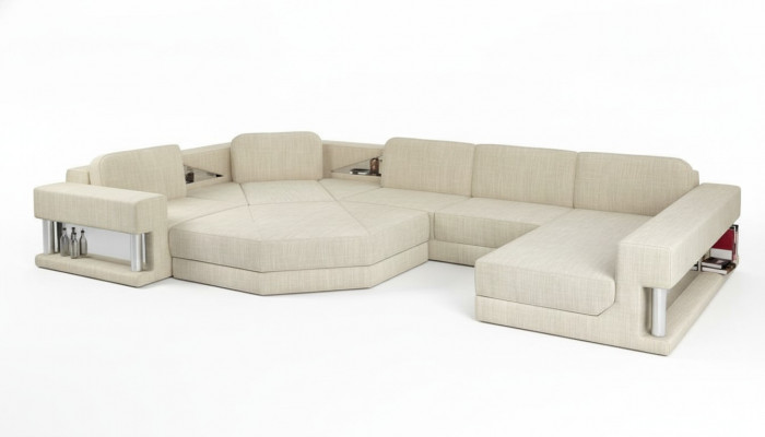 U-Form Sofa Canapé Design Canapé Stoff Modern Polster Nei Wunnlandschaft Eckcouch