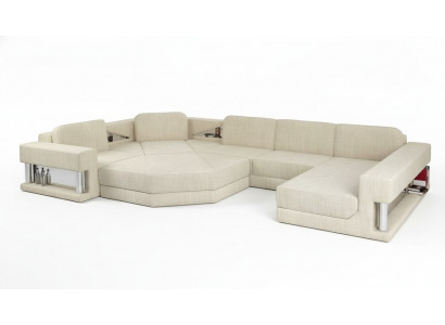U-Form Sofa Canapé Design Canapé Stoff Modern Polster Nei Wunnlandschaft Eckcouch