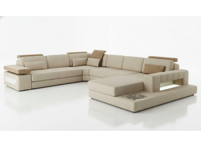Wunnlandschaft U Form Eckssofa Sofa Canapé Polster Eck Schéinen XXL Stoff