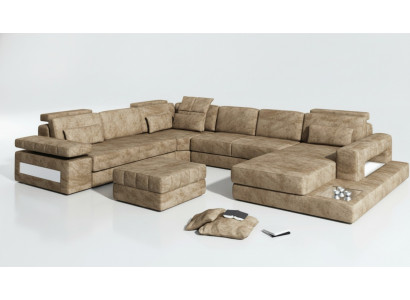 Stoff U Form Wunnlandschaft Polster Eckcouch Couch Lieder Sofa Ecksofa Eckcouch