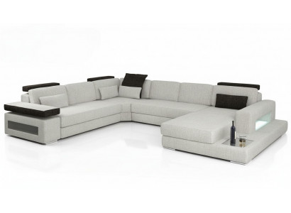 Textil-Couch Wohnlandschaft U-Form Design Modern Eck-Sofa Design