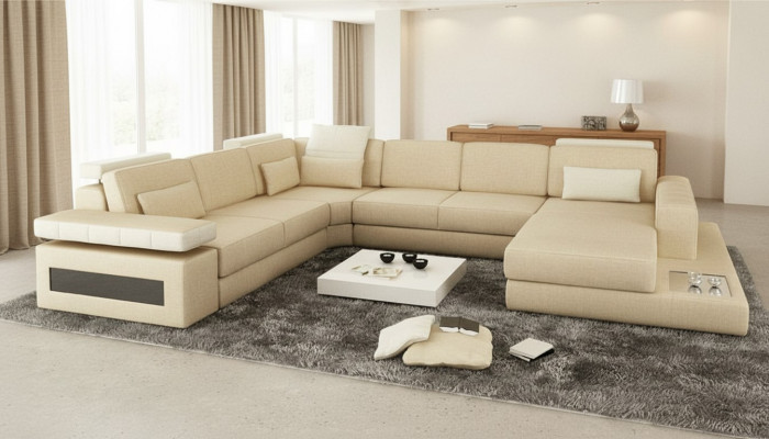 Designer Canapé U Form Ecksofa Polster Canapé Lieder Wunnlandschaft Nei