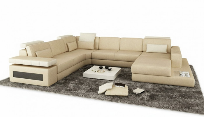 Designer Canapé U Form Ecksofa Polster Canapé Lieder Wunnlandschaft Nei