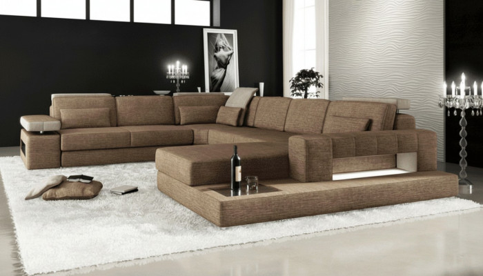 Eck Sofa Canapé Polster Wunnlandschaft U Form Ecksofa Wunnlandschaft Nei