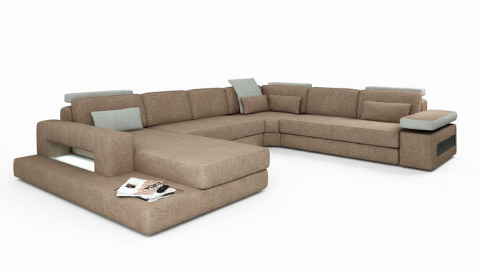 U-Form Polster Canapéen Textil Design Canapé Eckssofa Wunnlandschaft Sofa Nei