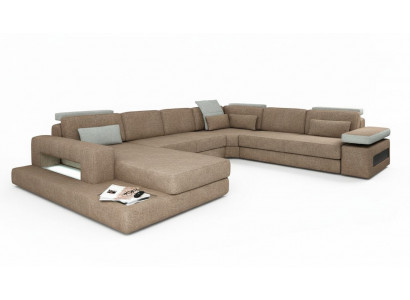 U-Form Polster Canapéen Textil Design Canapé Eckssofa Wunnlandschaft Sofa Nei