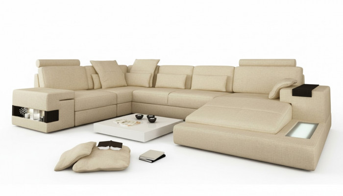 Ecksofa Canapé Këssen Canapéen Nei Eck U Form Canapé Wunnlandschaft Miwwelen Canapéë Nei