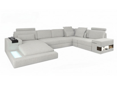 Ecksofa Wunnlandschaft Canapé Couch U Form Polster Canapéë Stoff Design Miwwelen Nei