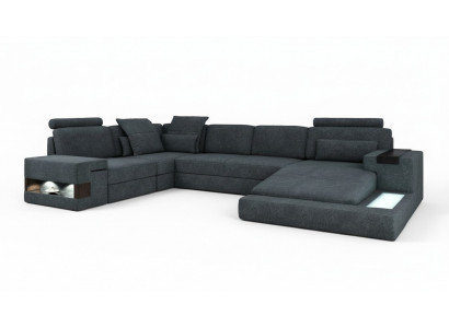 Ronnen Eck Sofa Këssen XXL Grouss U-Form Canapéen Wunnlandschaft U Form Sofae Neit