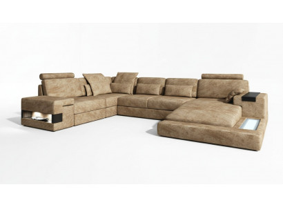 Eckcouch a Form vum U Couch Polstersofa Couch Sofazen Couchen Eckcouch Design Miwwelen Nei