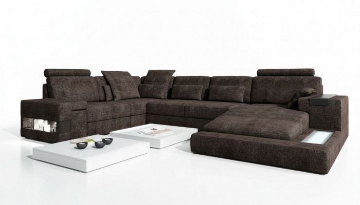 Textilsofa Ecksofa U-Form Modern Sofa Liedersefa Ecksofa Gepolstert Wunnen Landschaft