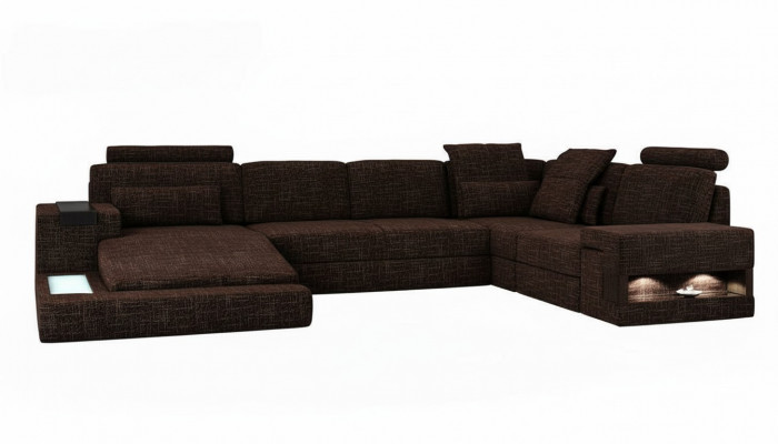 Eckcanapé U-Form Modernt Canapé Liederencanapé Eckcanapé Polster Stoff Textil Design Canapé