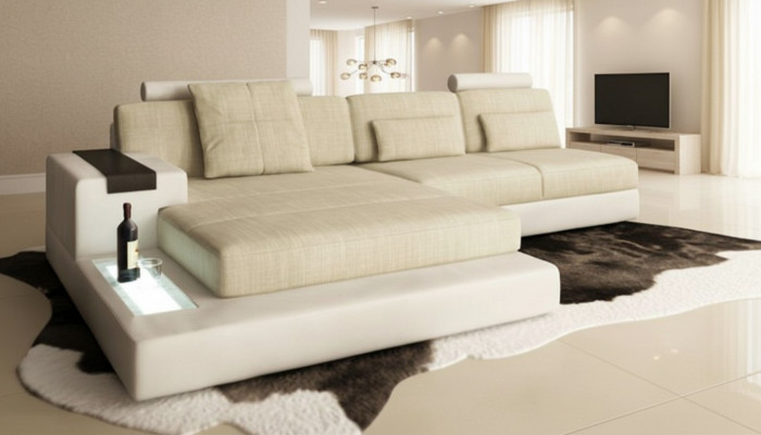 L-Form Bettfunktioun Canapé Lieder Sofaen Couchen Schlof Sofa Design Eckssofà