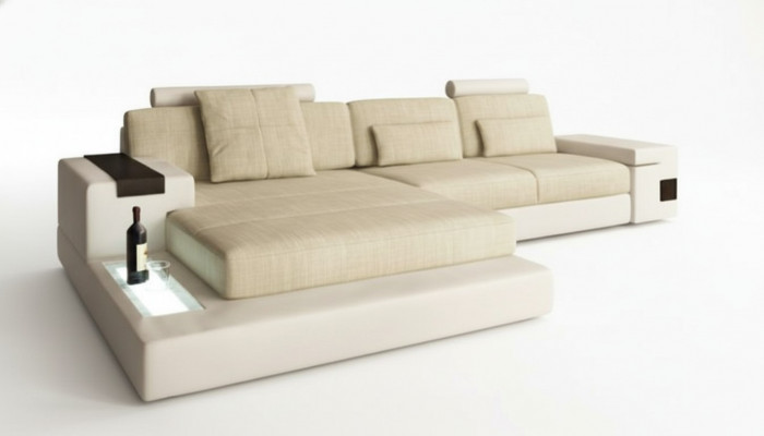 L-Form Bettfunktioun Canapé Lieder Sofaen Couchen Schlof Sofa Design Eckssofà