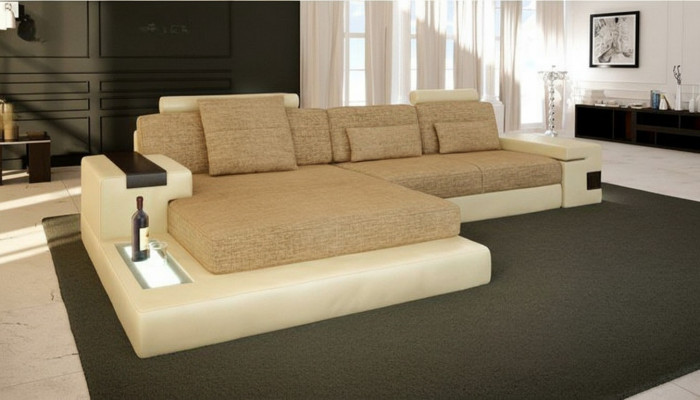 L-Form Sofa Canapé Design Canapé Textil Modern Dekoratioun Wunnlandschaft Eckssofa Nei