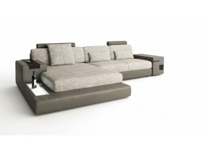 Design Sofa Couch Eckpolstermöbel Wunnzëmmer L-Form Modern Elegant Textil Stoff