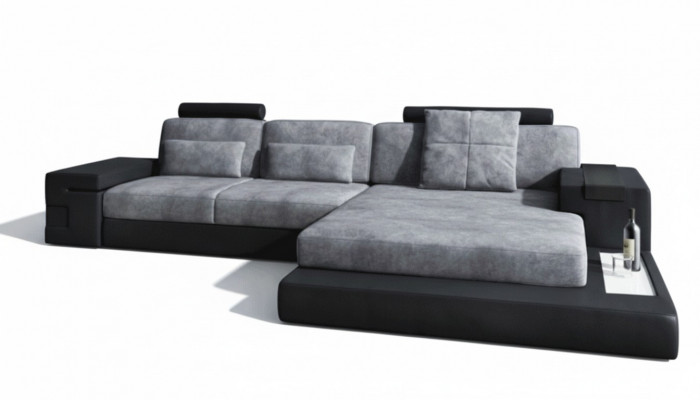 Eckcouch Wunnzëmmer L-Form Polster Canapé Textil Design NEI Modern