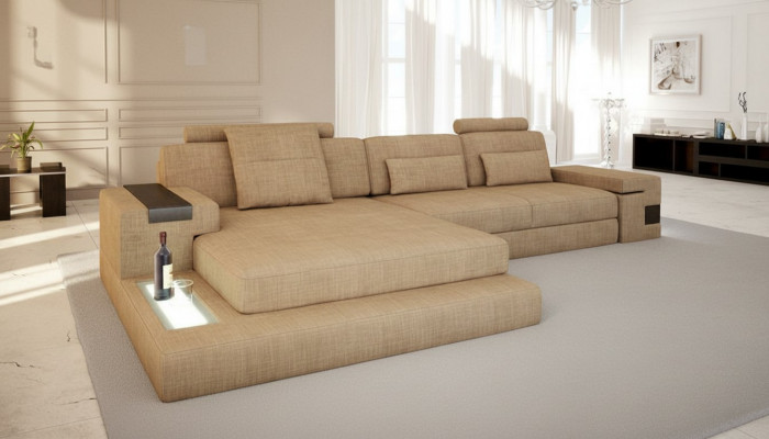 Design Modern Canapé Stoff Brong Eckcanapé L Form Couch Wunnlandschaft Canapé Eck Nei