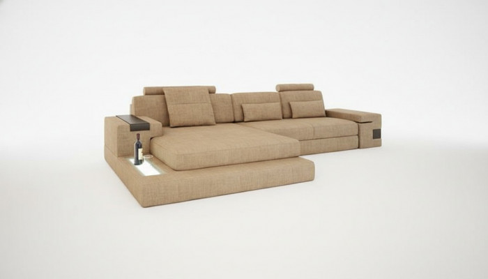 Design Modern Canapé Stoff Brong Eckcanapé L Form Couch Wunnlandschaft Canapé Eck Nei