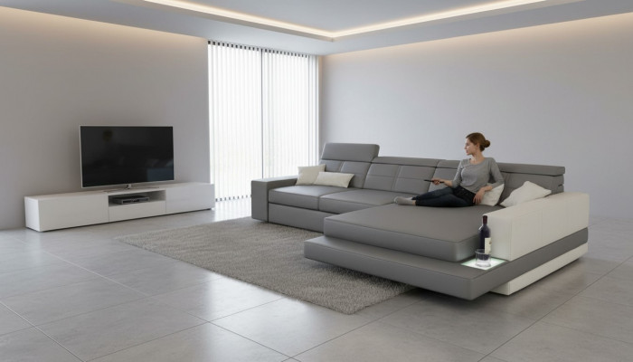 XXL Canapé Ecksofa Lieder Wunnlandschaft Sofa Design Modern Sofa L-Form