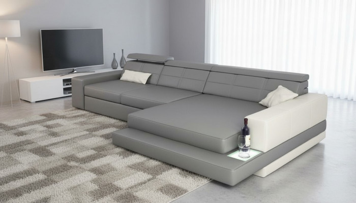 XXL Canapé Ecksofa Lieder Wunnlandschaft Sofa Design Modern Sofa L-Form