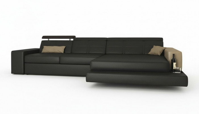Eckcouch Canapé Polster Wongelandschaft Eck Ecke Lieder Sofa Schwaarz L Form