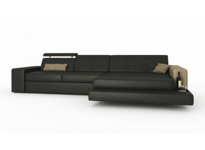 Eckcouch Canapé Polster Wongelandschaft Eck Ecke Lieder Sofa Schwaarz L Form