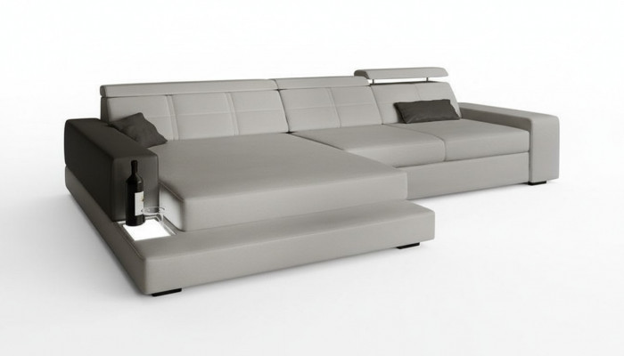 Design Eckcouch L-Form Kanapé Polster Stoff Luxus-Wunnzëmmer-Couch Sëtzbänk