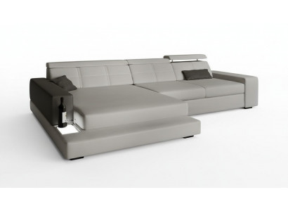 Design Eckcouch L-Form Kanapé Polster Stoff Luxus-Wunnzëmmer-Couch Sëtzbänk