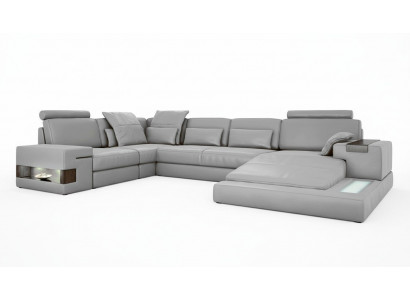 Schlofsofa Canapé Design Polster Textil Eck Wunnlandschaft Eckcanapé Stoff U-Form