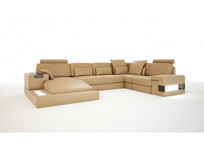 Design Polster Modern Lieder Bettfunktioun nei Stoff Ecksofa U-Form Sofa Couch