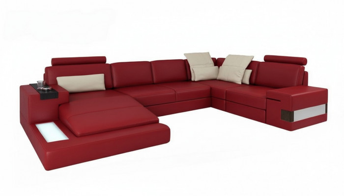 Wunnlandschaft Ecksofa U-Form Couch Sëtz Polster Sofa Modern Sofa Nei