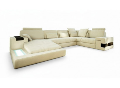 U-Form Sofa Couch Design Polster Modern Textil Nei Wunnlandschaft Lieder Ecksofa