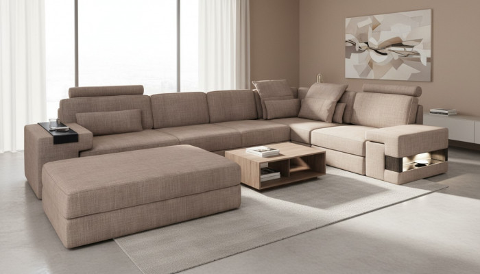 Wunnlandschaft Ecksofa L-Form Sofa Set Design Couch Textil Modern Polster Nei