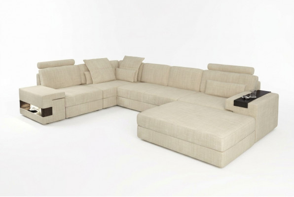 Textilsofa L-Form Sofa Miwwelen Wunnzëmmer Eck Design Modern Mëll Stil 2tlg.Set
