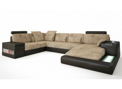 Eckcouch Grouss Wunnlandschaft Couche Sofa Polster Sëtz Lieder U Form Wunnzëmmer Nei