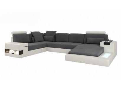 Eck Eckcanapé U-Form Wunnlandschaft Canapé Couch Polster Stoff Canapéen Lieder Nei