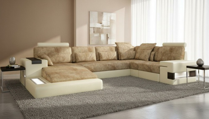 Wunnlandschaft Sofa Couch Polster Vintage Sofaen Eck Ecksofa U-Form Nei