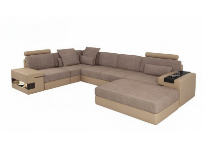 Modern Ecksofa Set L-Form gepolsterte Sëtzer Canapé Wunnlandschaft Schemel Miwwelen