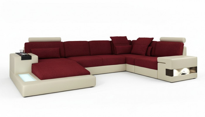 Liederdivan Designer Divan U Form Wunnlandschaft Canapé Polster Wénkeledivan Nei
