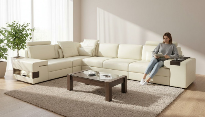 Polstermébel Sofa Grouss Sofa Sofa Textil Miwwelen Schloofsofa Wunnzëmmer L-Form Sofa