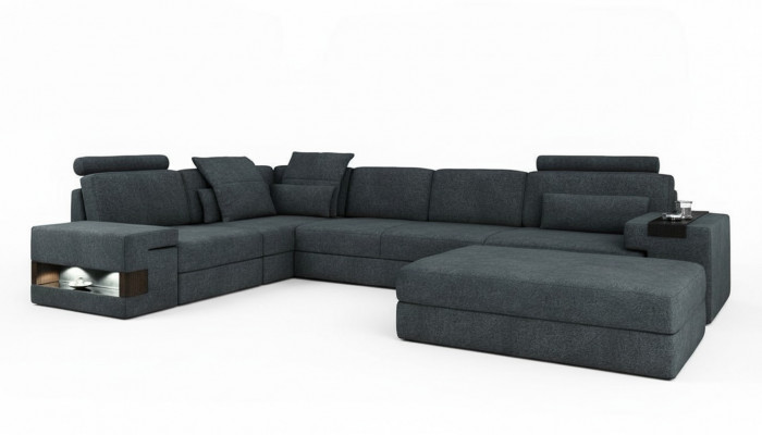 Design Sofa Couch Eck mat Hocker Miwwelen Wunnzëmmer L-Form Modern Luxus