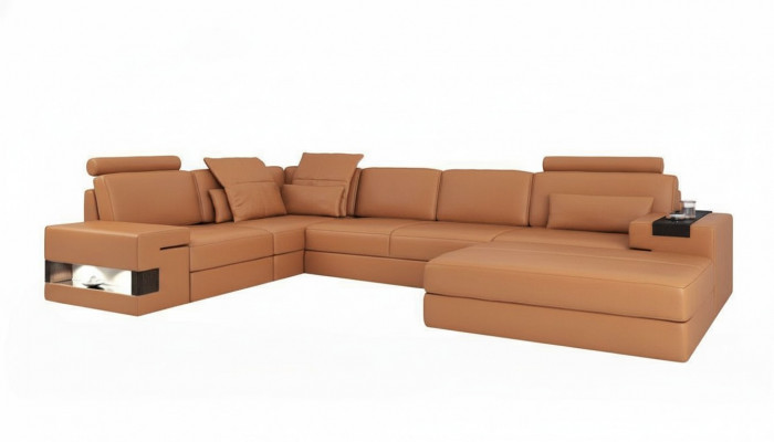 Modern Luxus Sofa Eck Set L-Form gepolstert Lieder Miwwelen Ledersofa