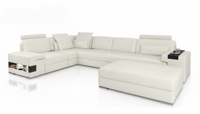 Designer Sofa Polster Canapé Ecksofa mat Hocker Garnitur Wunnlandschaft L-Form